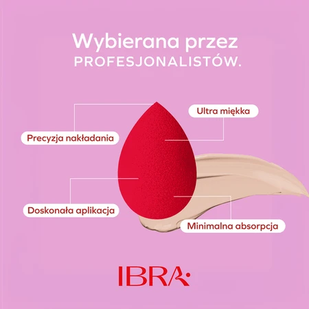 Ibra Makeup Blender Sponge, éponges de maquillage, rouge, 3 pcs.
