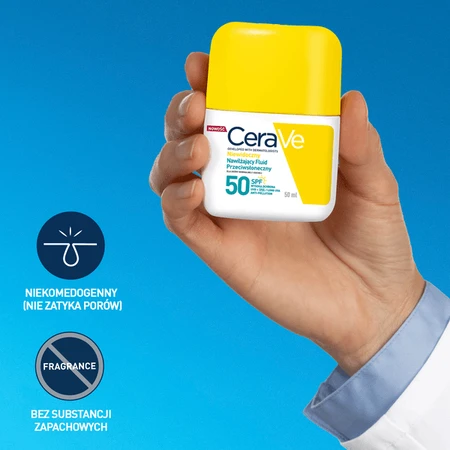 CeraVe, fluido solare idratante invisibile SPF50, 50 ml