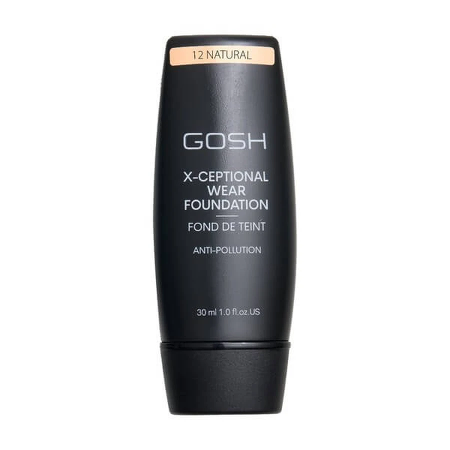 Gosh X-Ceptional Wear, fondotinta a lunga tenuta, 12 Natural, 35 ml.