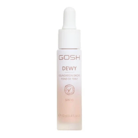 Gosh Dewy Foundation Drops, gotas de maquillaje iluminadoras SPF 15, 006 Medium, 12 ml