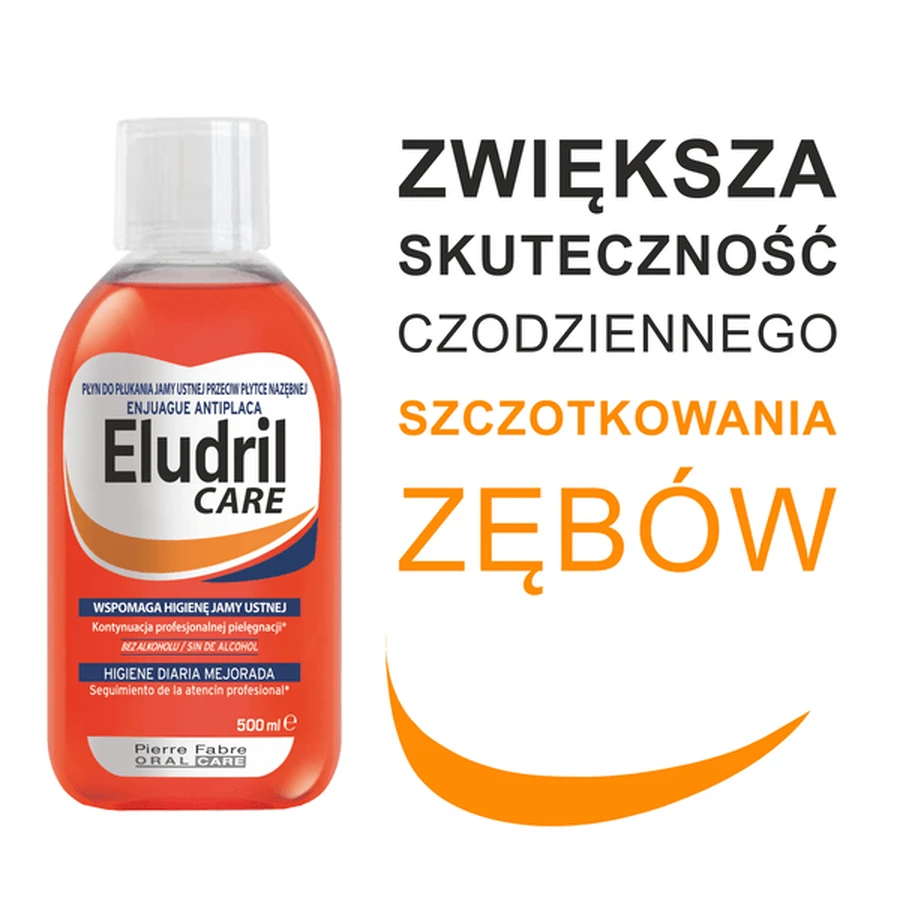 Set Eldril Care, dagelijkse mondhygiëne vloeistof, 500 ml + Elgydium Anti Plaque, tandpasta, 75 ml