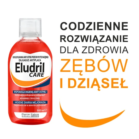 Set Eldril Care, dagelijkse mondhygiëne vloeistof, 500 ml + Elgydium Anti Plaque, tandpasta, 75 ml