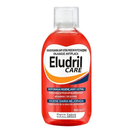 Set Eldril Care, dagelijkse mondhygiëne vloeistof, 500 ml + Elgydium Anti Plaque, tandpasta, 75 ml