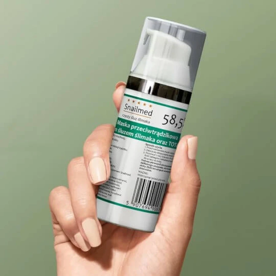 Snailmed, maska przeciwtrądzikowa ze śluzem ślimaka i totarolem, 50 ml: ceny i cechy