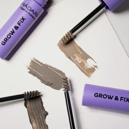 Madara Grow &amp; Fix Tinted Brow Gel, Gel Brow Styling Serum, Smoky Blonde 2, 4.25 ml
