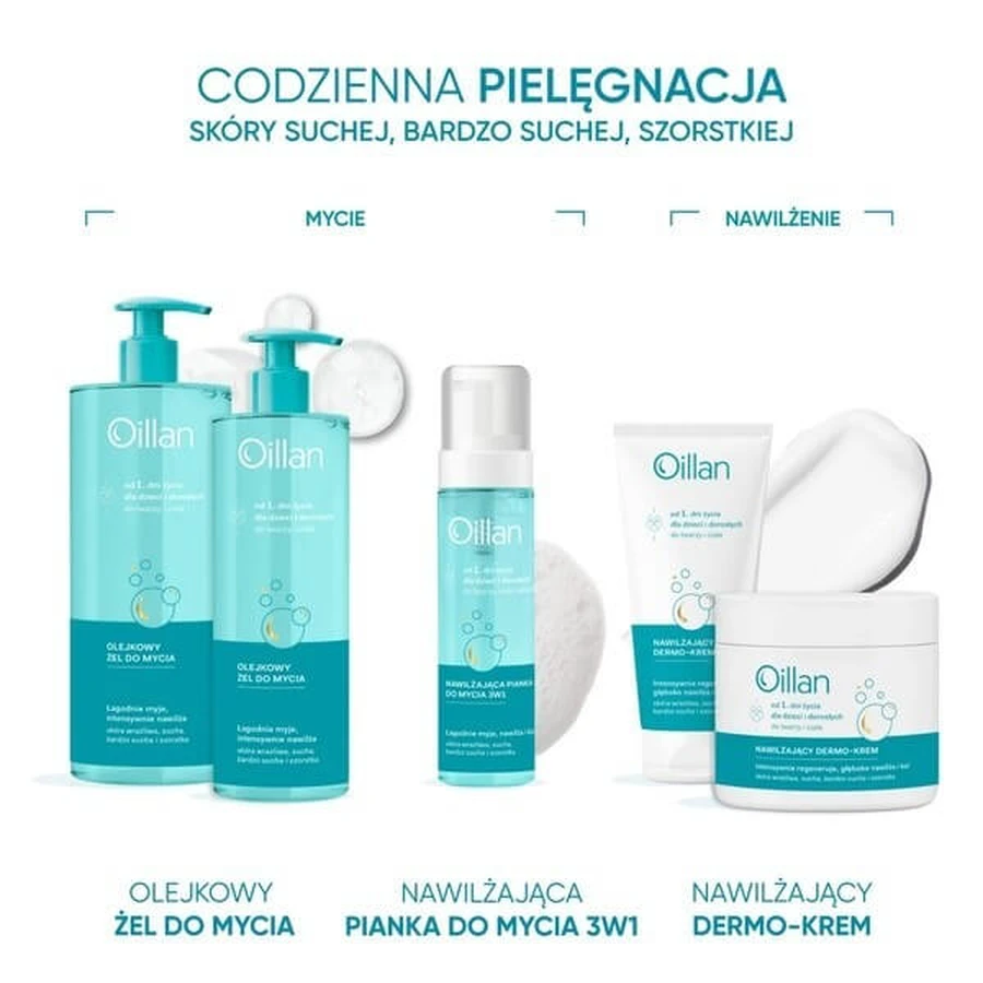 Set van 2 x Oillan, hydraterende dermocrème, 500 ml