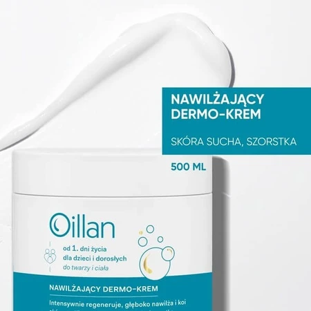 Set van 2 x Oillan, hydraterende dermocrème, 500 ml