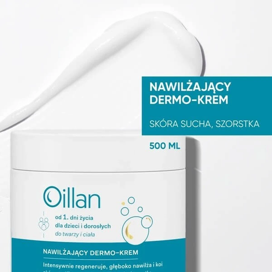 Set van 2 x Oillan, hydraterende dermocrème, 500 ml