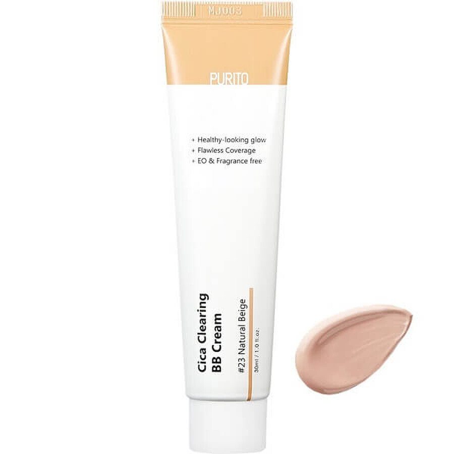 BB Cream Gezichtskleuring 23 Natuurlijk Beige Cica Clearing, 30 ml, Purito