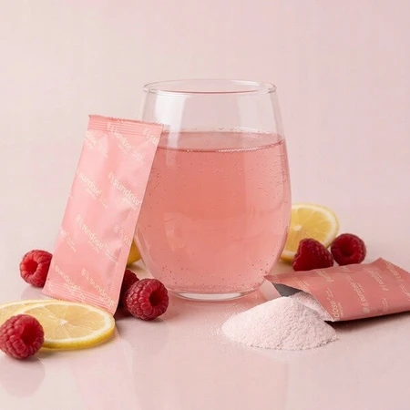 Sundose Everyday For Skin Anti-Aging, sachets de poudre, goût framboise et citron, 15 pièces.