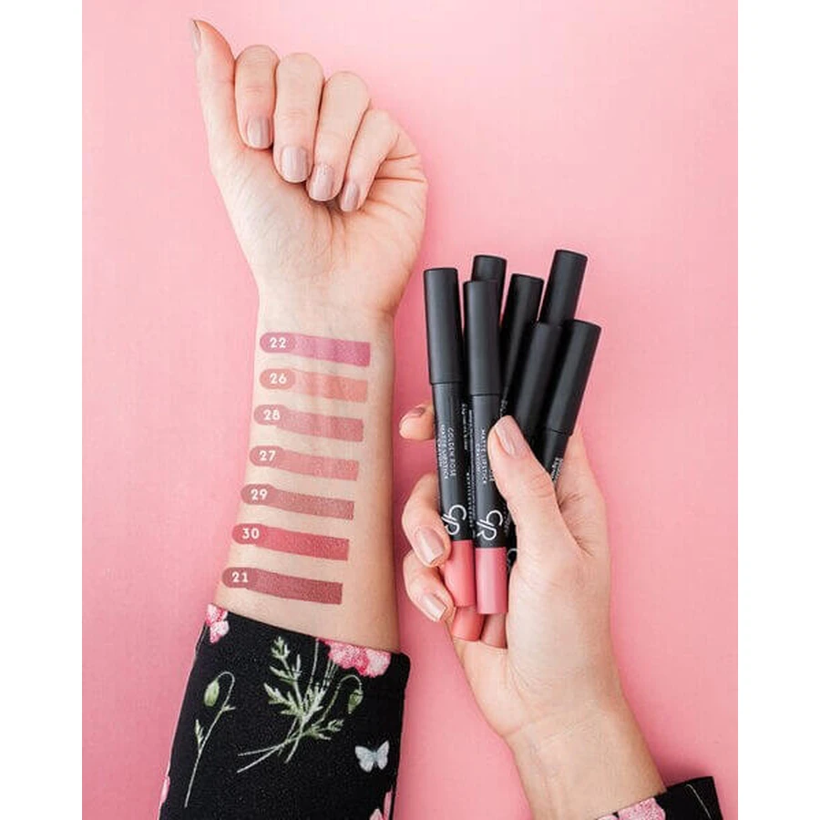 Golden Rose Matte Crayon Lipstick, barra de labios mate en lápiz, 23, 3,5 g
