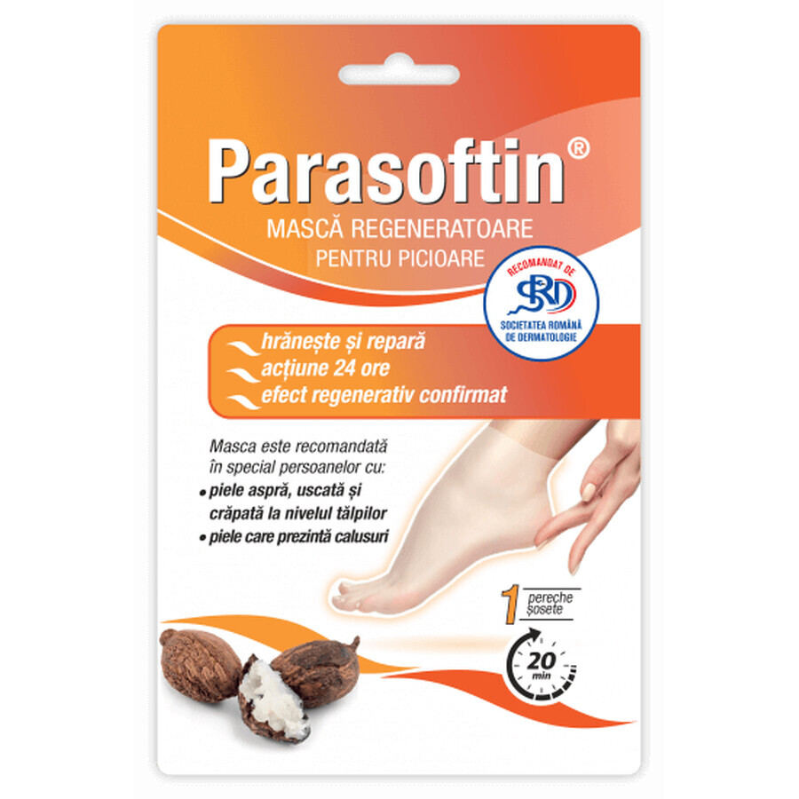 Mascarilla regeneradora para pies Parasoftin, 1 par, Zdrovit