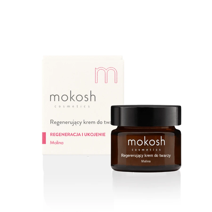 Cremă de față regenerantă antipoluare Mokosh, zmeură mini, 15 ml
