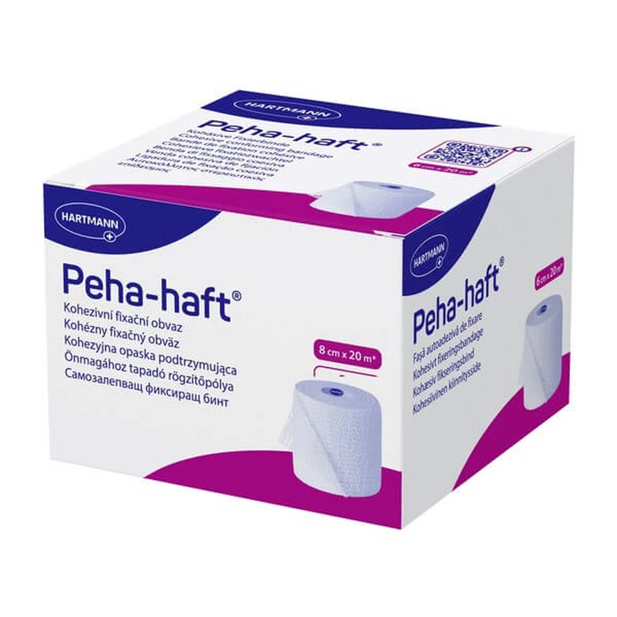 Peha-haft, benda di supporto, coesiva, 8 cm x 20 m, 1 pezzo.