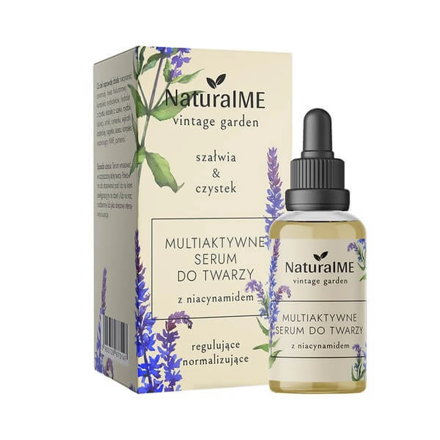 NaturalME Vintage Garden, multiactief serum met niacinamide, salie &amp; zuiverend, 30 ml