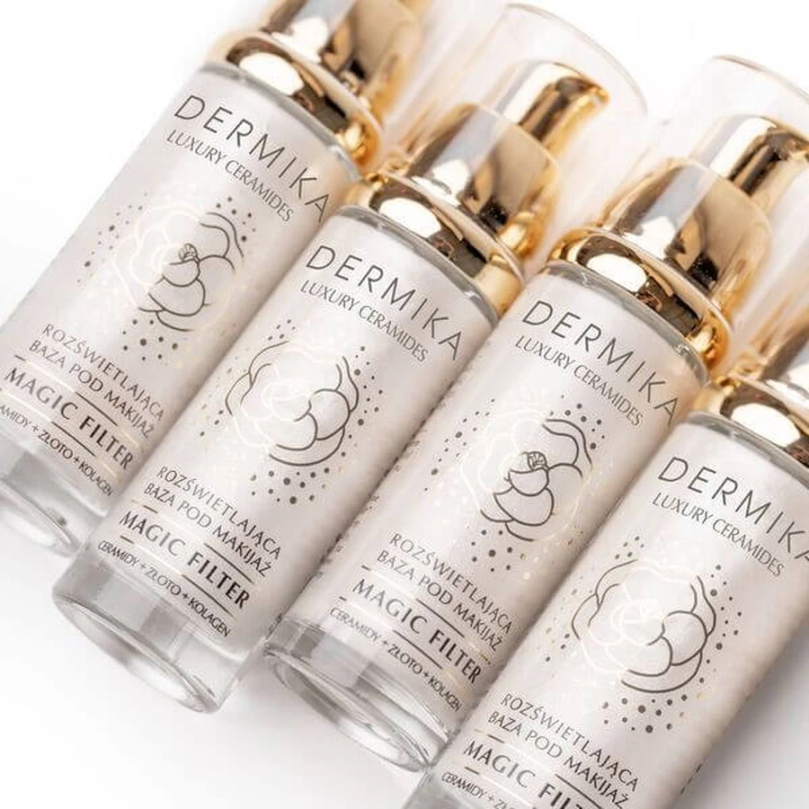 Dermika Luxury Ceramides, base de maquillaje iluminadora, 30 ml