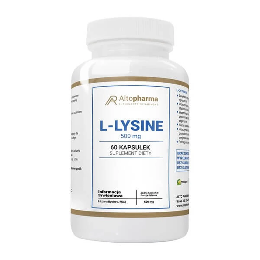 Alto Pharma L-lizină 500 mg, capsule, 60 buc.