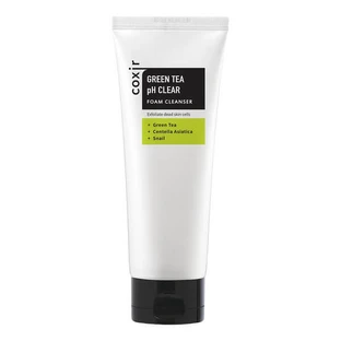 Coxir Green Tea pH Clear Foam Cleanser, schiuma detergente per il viso al tè verde, 150 ml