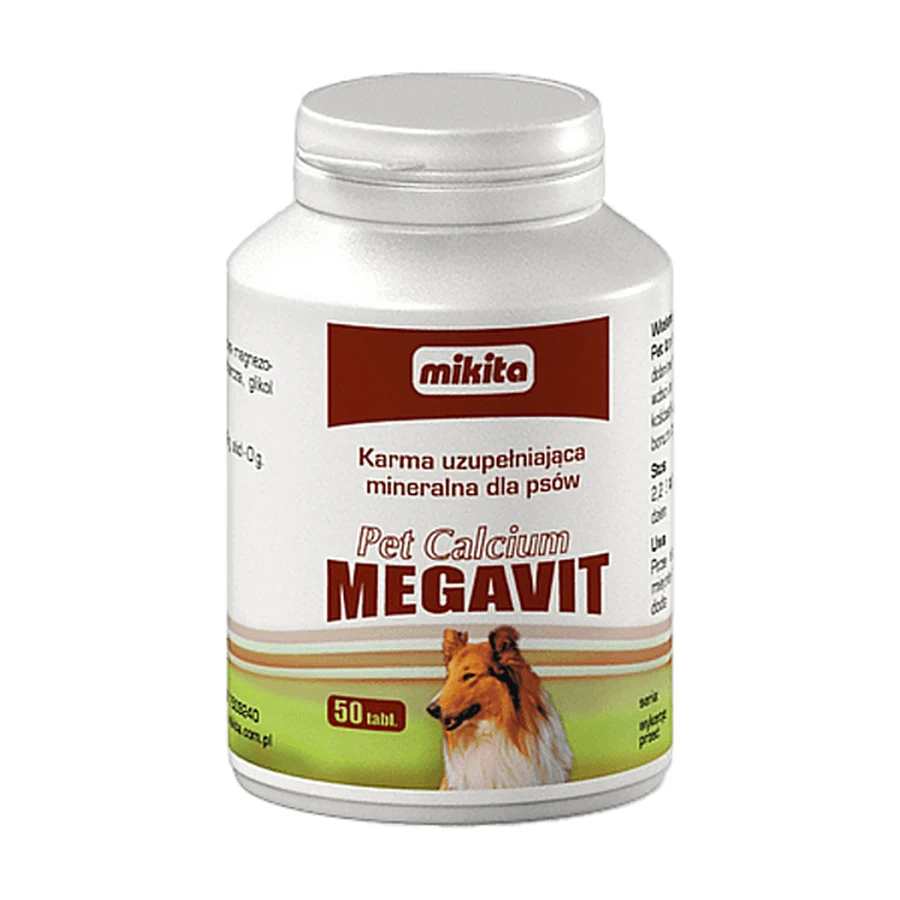Mikita Pet Calcium megavit, supliment alimentar mineral pentru câini, tablete, 50 buc.