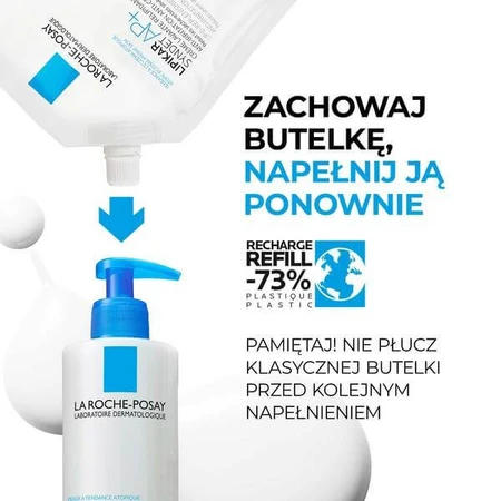 La Roche-Posay Lipikar Syndet AP+, krem myjący uzupełniający poziom lipidów, przeciw podrażnieniom skóry, refill, 400 ml: ceny i cechy