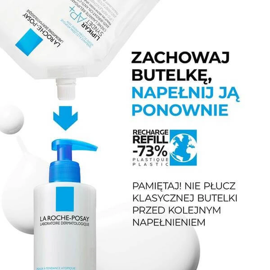 La Roche-Posay Lipikar Syndet AP+, krem myjący uzupełniający poziom lipidów, przeciw podrażnieniom skóry, refill, 400 ml: ceny i cechy