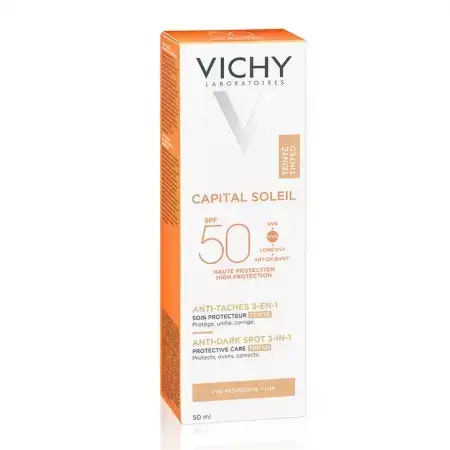 Vichy Capital Soleil Crema de Color Anti-Pigmentación con FPS 50+, 50 ml