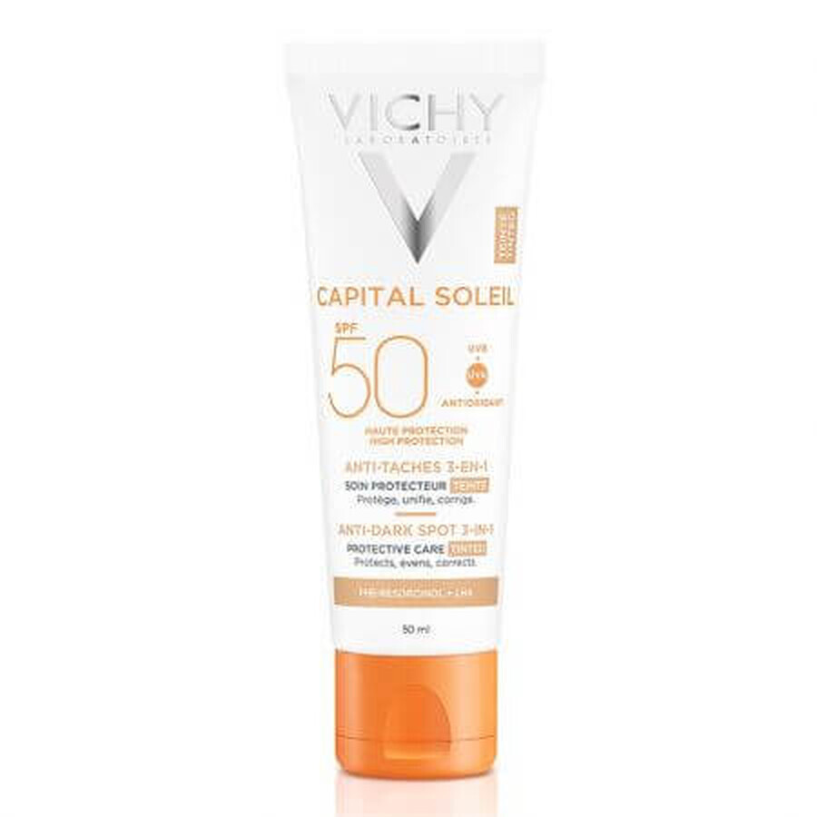 Vichy Capital Soleil Cremă colorată anti-pete pigmentare cu SPF 50+, 50 ml