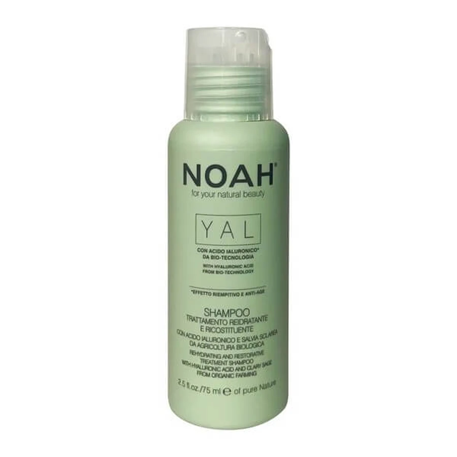 NOAH Yal, mini șampon hidratant și regenerant cu acid hialuronic, 75 ml