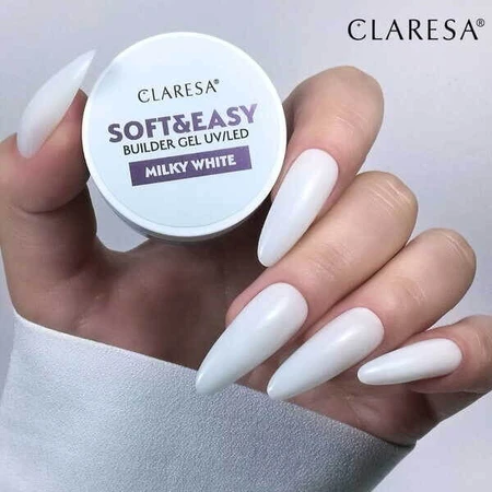 Claresa Soft&amp;Easy Builder Gel, nagelopbouwgel, Melkwit, 45 g