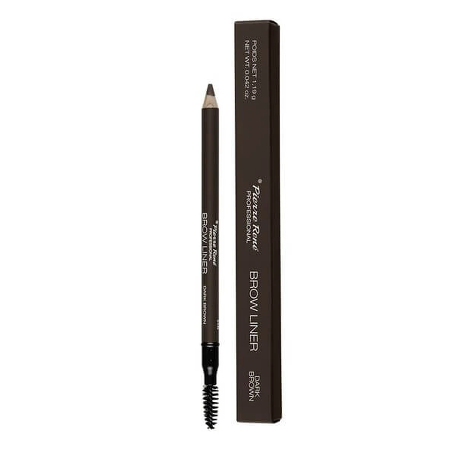 Pierre Rene, matita per sopracciglia con pennello Brown Liner No. 04 Dark Brown, 1,19 g