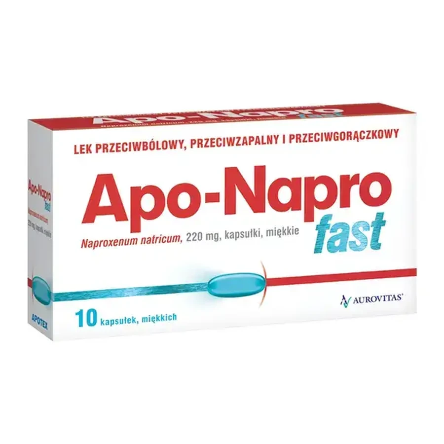 Apo-Napro Fast, 220 mg, Weichkapseln, 10 Stück.
