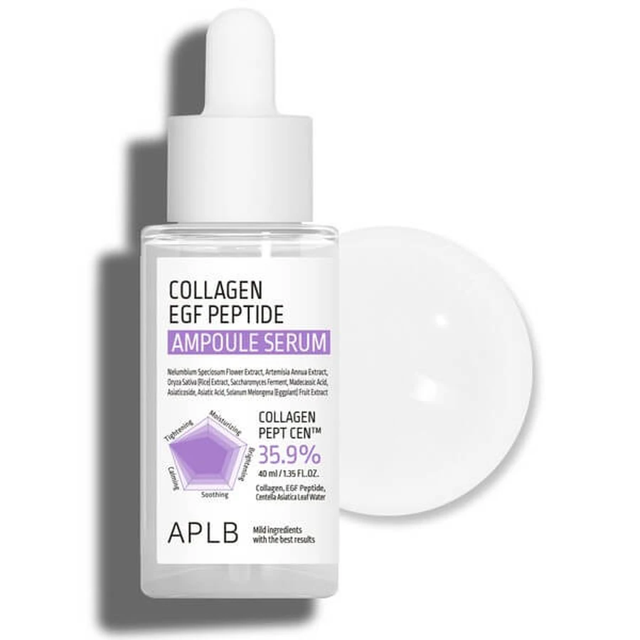 APLB Collagen EGF Peptide Ampoule, siero rassodante per il viso con collagene e peptidi EGF, 40 ml