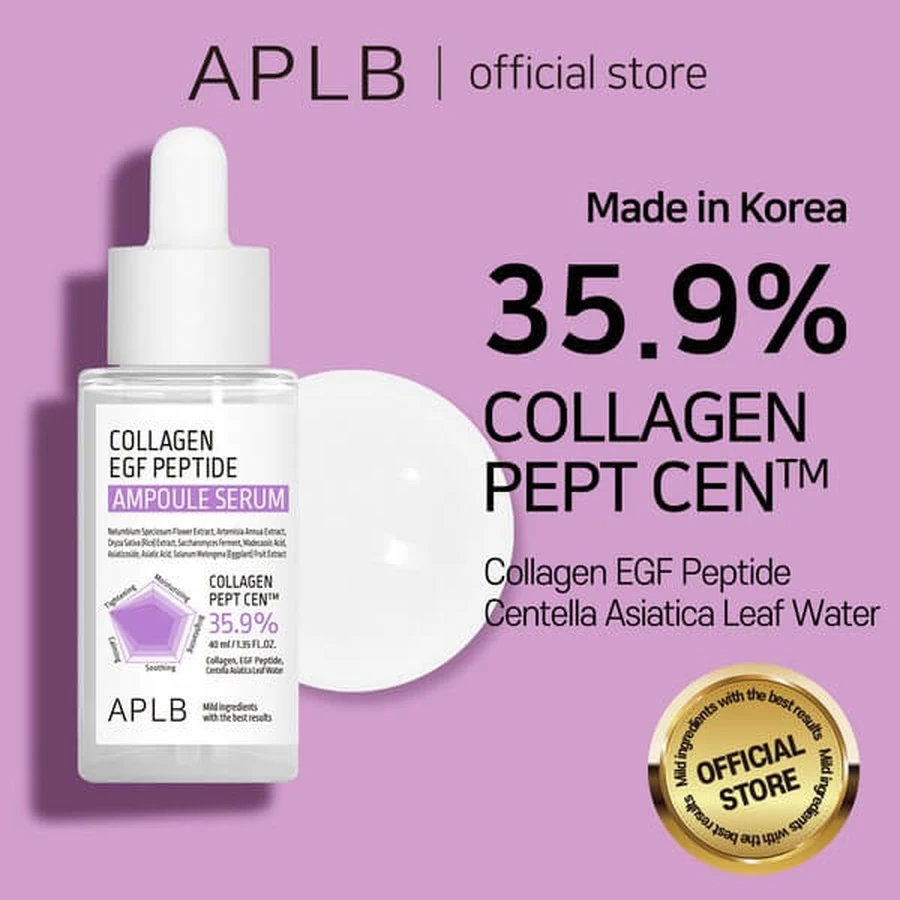 APLB Collagen EGF Peptide Ampoule, siero rassodante per il viso con collagene e peptidi EGF, 40 ml