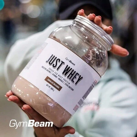GymBeam Just Whey Protein Cookies & Cream, pulbere, aromă de cookie, 2000 g