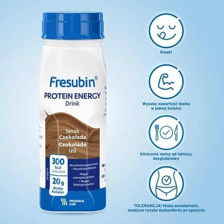 Fresubin Protein Energy Drink, bevanda liquida al gusto di cioccolato, 16x200 ml