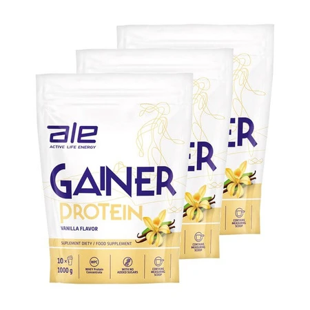 Zestaw 3 x ALE Gainer Protein Vanilla Flavor: ceny i cechy