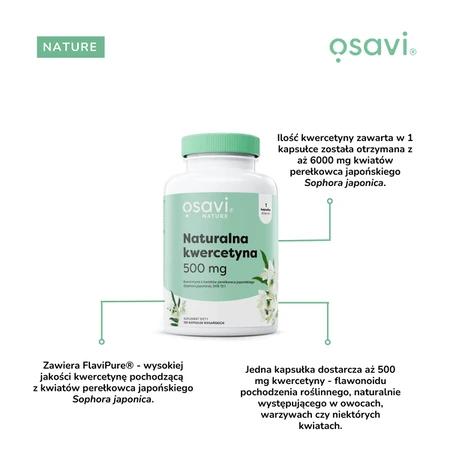 Osavi Natural Quercetin 500 mg, Kapseln, 60 Stück.