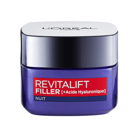 Crema antirid intensiv redensificatoare de noapte Revitalift Filler + Hyaluronic Acid, 50 ml, Loreal