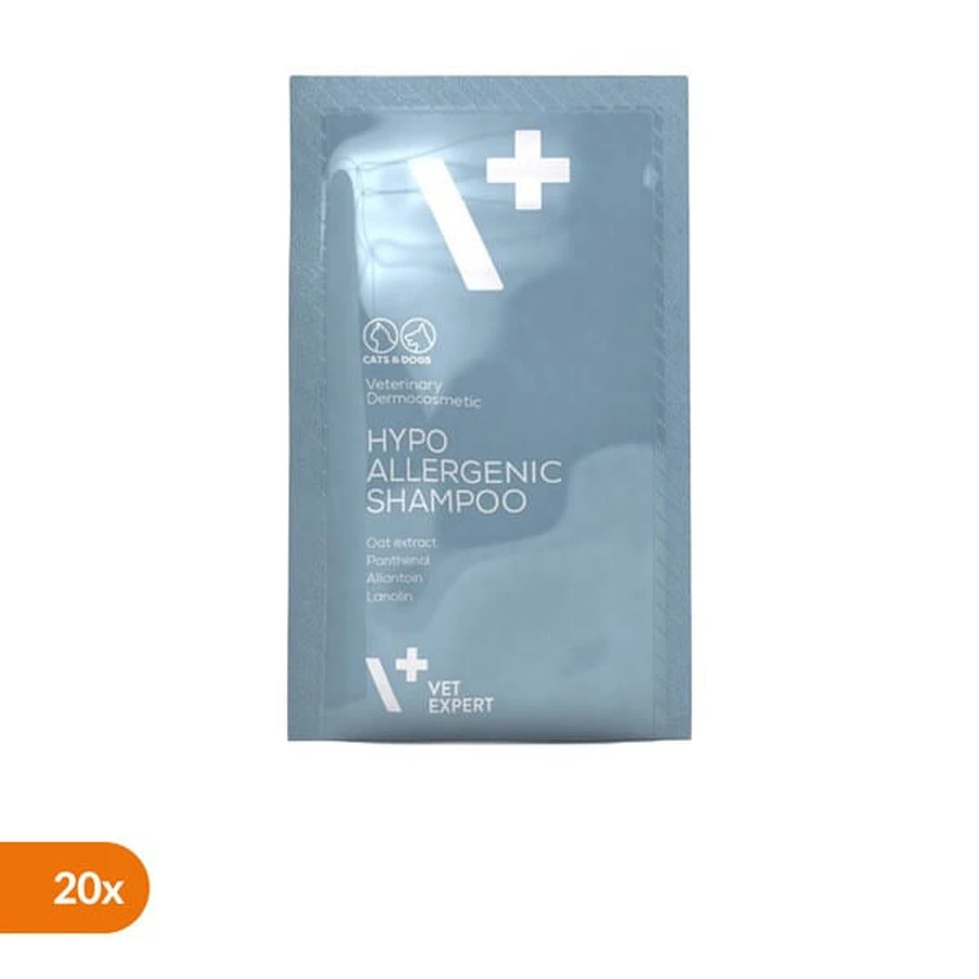 Vet Expert Hypoallergenic Shampoo, hipoalergiczny szampon dla psów i kotów, saszetki, 15 ml, 20 szt.: ceny i cechy