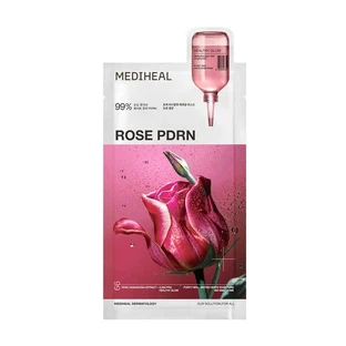 Mediheal Rosa PDRN Mascarilla Esencial, mascarilla reafirmante de poros con extracto de rosa damascena, 24 ml
