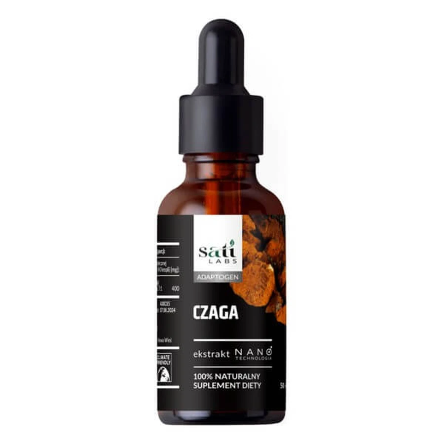 Sati Labs Adaptogen, Nano Czaga, gouttes, 50 ml