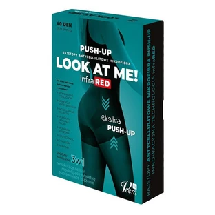 Look At Me! by Veera, colanți anti-celulită Push-Up cu microfibră, culoare negru, mărime XL