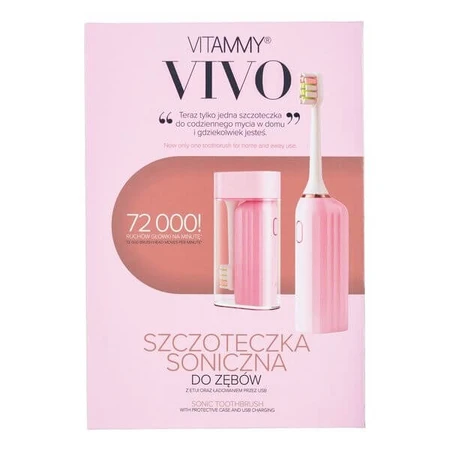 Vitammy Vivo, Schallzahnbürste mit Etui, Farbe rosa, 1 Stk.