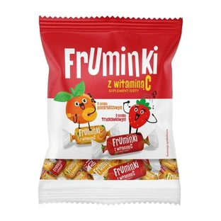 Fruminki con vitamina C, caramelos masticables, sabor naranja y fresa, 150 g