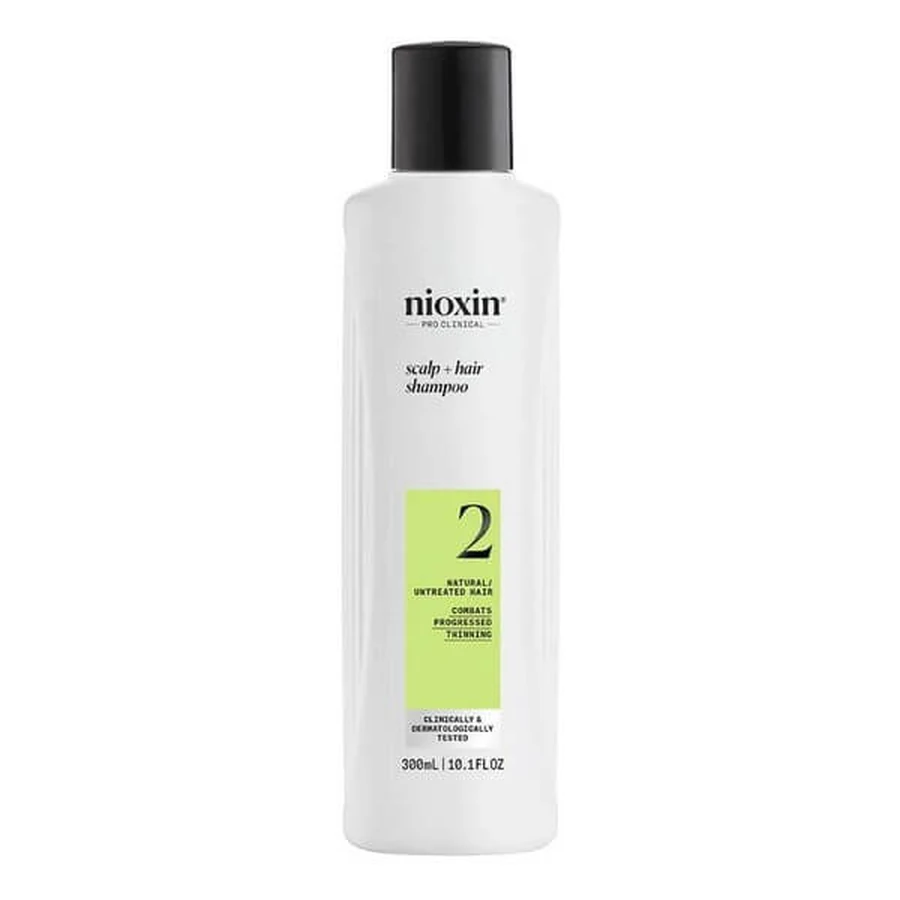 Nioxin System 2 Shampooing, shampooing pour cheveux naturels avec éclaircissement progressif, 300 ml