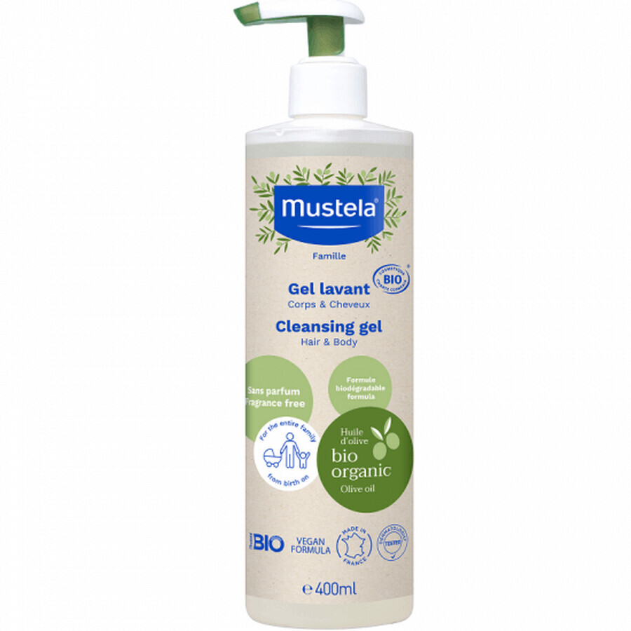 Gel limpiador ecológico para cabello y cuerpo, 400 ml, Mustela