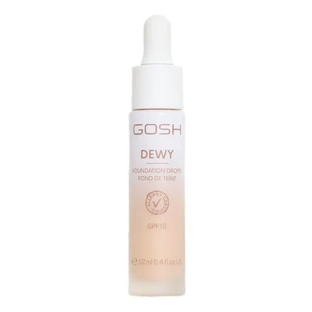 Gosh Dewy Foundation Drops, picături de fond de ten iluminator SPF 15, 004 Fair, 12 ml