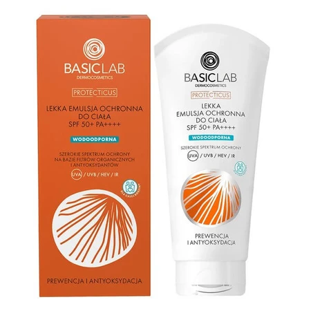 BasicLab Protecticus, lekka emulsja ochronna do ciała SPF 50+ PA++++, 100 ml: ceny i cechy