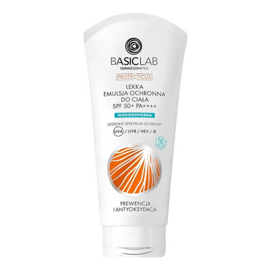 BasicLab Protecticus, lekka emulsja ochronna do ciała SPF 50+ PA++++, 100 ml: ceny i cechy