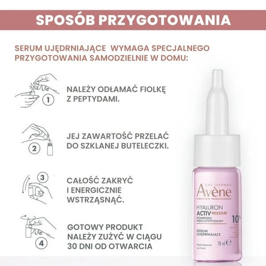 Avene Eau Thermale Hyaluron Active Procedure, suero reafirmante, 18 ml + 2 ml